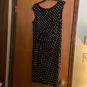Connected Apparel Size 14 Black and White Polka Dot Dress